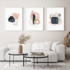 Modern Minimalist Nordic Wall Art Blue Pink Beige Pictures For Living Room Office Decor