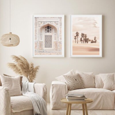 Moroccan Architectural Bohemian Gallery Wall Art Fine Art Canvas Prints For Living Room