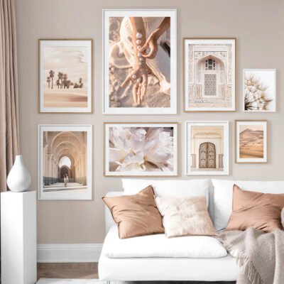 Moroccan Architectural Bohemian Gallery Wall Art Fine Art Canvas Prints For Living Room