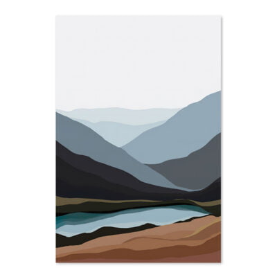 Mountain Landscape Abstract Minimalist Wall Art Pictures For Modern Living Room Decor