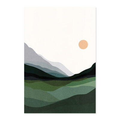 Mountain Landscape Abstract Minimalist Wall Art Pictures For Modern Living Room Decor