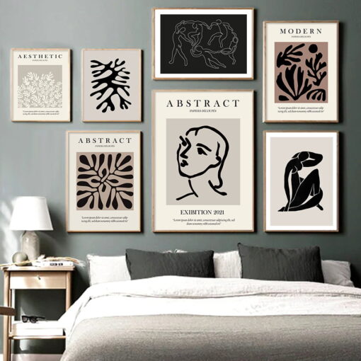 Neutral Colors Contemporary Abstract Gallery Wall Art Pictures For Living Room Bedroom Art Decor