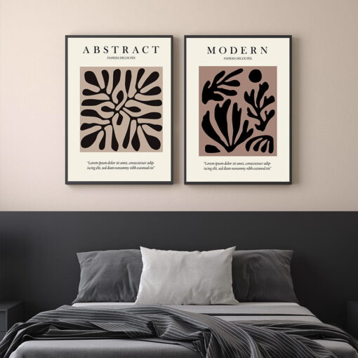 Neutral Colors Contemporary Abstract Gallery Wall Art Pictures For Living Room Bedroom Art Decor