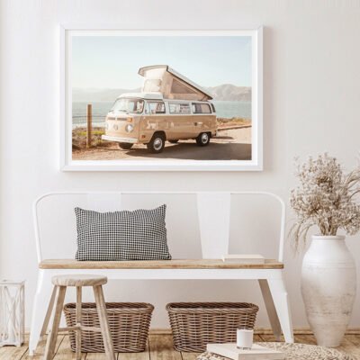 Pastel Blue Beige Bohemia Architecture Camper Travel Lifestyle Gallery Wall Living Room Decor