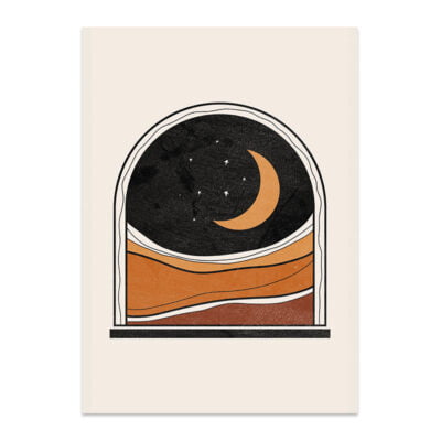 Retro Abstract Geometric Sun Moon Wall Decor Pictures For Modern Apartment Living Room