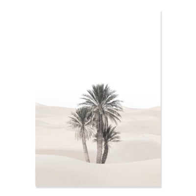 Saharan Desert Palm Oasis Moroccan Architectural Wall Art Pictures For Bohemian Living Room