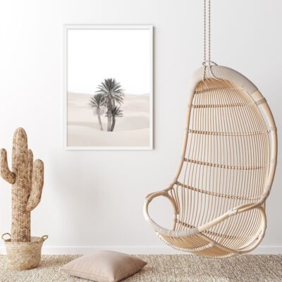 Saharan Desert Palm Oasis Moroccan Architectural Wall Art Pictures For Bohemian Living Room