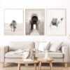 Saharan Desert Palm Oasis Moroccan Architectural Wall Art Pictures For Bohemian Living Room