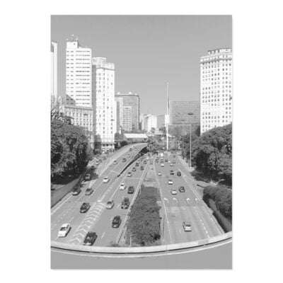 Sao Paulo Brazil City Map Wall Art Fine Art Canvas Prints Black & White Pictures For Home Office