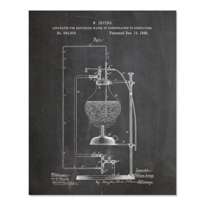 Vintage Chemistry Apparatus Chalkboard Blueprint Wall Art Pictures For Home Office Study