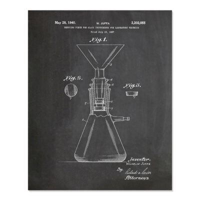 Vintage Chemistry Apparatus Chalkboard Blueprint Wall Art Pictures For Home Office Study