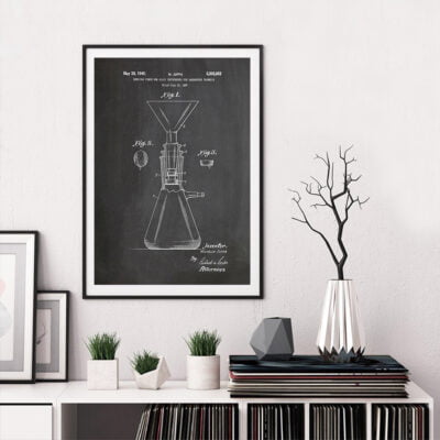 Vintage Chemistry Apparatus Chalkboard Blueprint Wall Art Pictures For Home Office Study