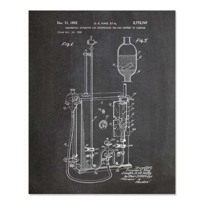 Vintage Chemistry Apparatus Chalkboard Blueprint Wall Art Pictures For Home Office Study