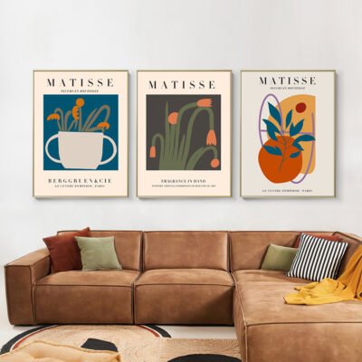 Vintage Classical Abstract Botanical Gallery Wall Art For Living Room Dining Room Decor
