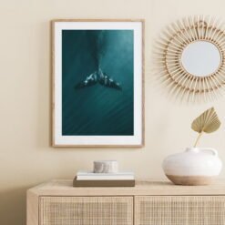 White Green Ocean Nature Seascape Gallery Wall Art Pictures For Home Office Wall Decor