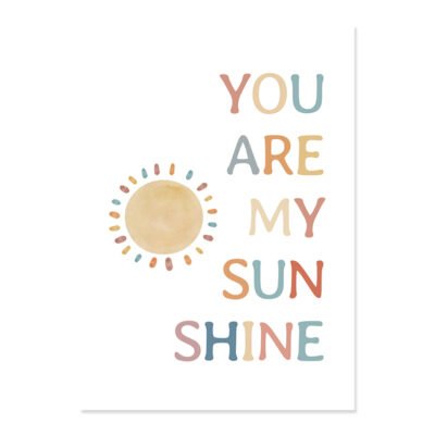 You Are My Sunshine Cute Rainbow Kids Room Wall Decor For Baby's Room Nursery Decor