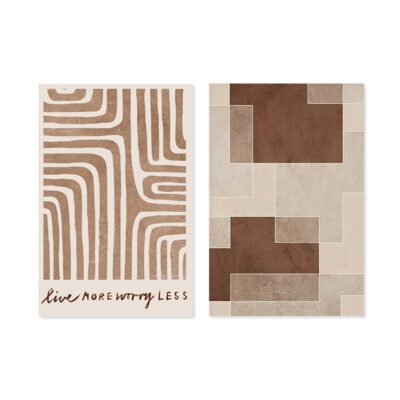 Abstract Shades Of Beige Geometric Wall Art Pictures For Modern Apartment Living Room Decor