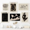 Beige Black Abstract Figure Art Gallery Wall Art Pictures For Modern Living Room Wall Decor