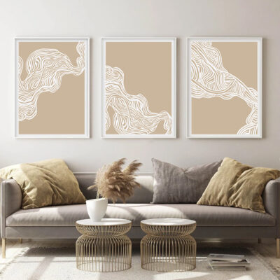 Beige Bohemia Minimalist Wall Art Abstract Pictures Living Room Bedroom Modern Home Decor