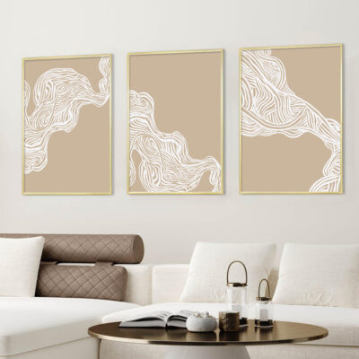 Beige Bohemia Minimalist Wall Art Abstract Pictures Living Room Bedroom Modern Home Decor