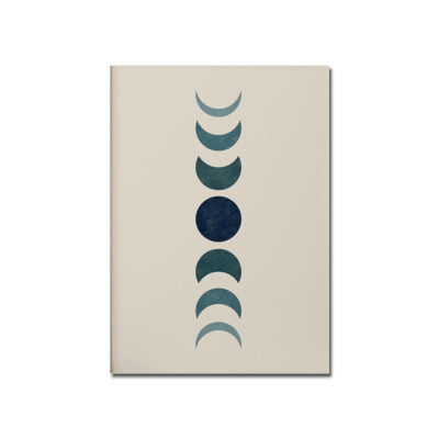 Blue Green Beige Moon Phase Wall Art Fine Art Canvas Prints For Living Room Bedroom Art Decor