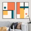 Bright Geometric Color Block Abstract Colorful Wall Art Pictures For Modern Living Room Decoration