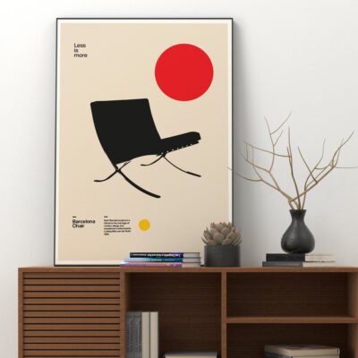 Classic Bauhaus Retrospective Minimalist Wall Art Fine Art Canvas Prints For Home Office Study Art Decor