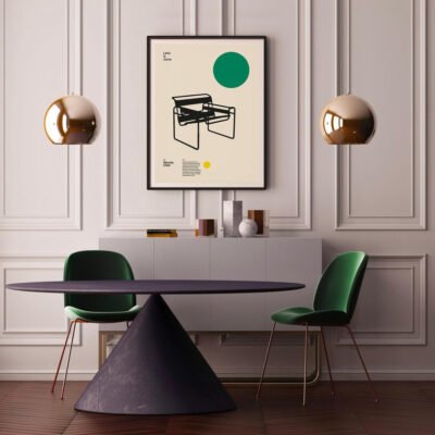 Classic Bauhaus Retrospective Minimalist Wall Art Fine Art Canvas Prints For Home Office Study Art Decor