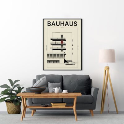 Classic Bauhaus Retrospective Minimalist Wall Art Fine Art Canvas Prints For Home Office Study Art Decor