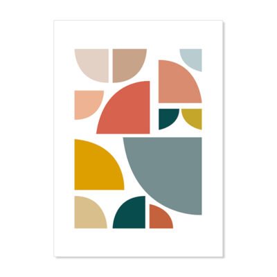 Colorful Abstract Geometric Bohemian Gallery Wall Decor For Living Room Dining Room