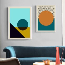 Colorful Modern Abstract Spherical Geometric Wall Art Pictures For Modern Apartment Living Room