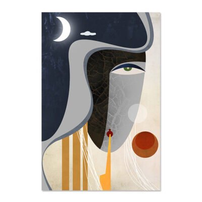 Contemporary Abstract Color Block Portrait Wall Art Pictures For Modern Loft Apartment Decor