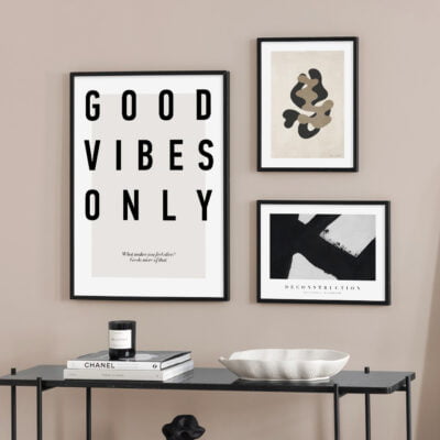 Good Vibes Only Modern Abstract Minimalist Gallery Wall Art Pictures For Living Room Home Office Decor