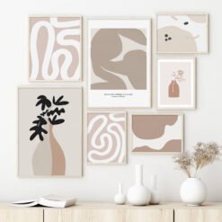 Light Neutral Shades Minimalist Abstract Gallery Wall Art Pictures For Bedroom Living Room Decor