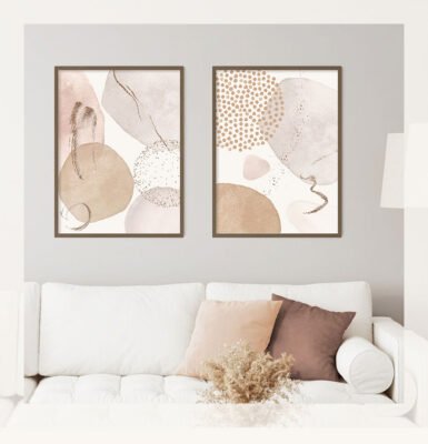 Light Shades Of Beige Abstract Nordic Wall Art Pictures For Modern Living Room Wall Decor