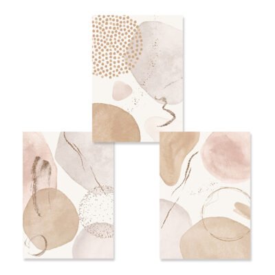 Light Shades Of Beige Abstract Nordic Wall Art Pictures For Modern Living Room Wall Decor