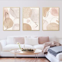 Light Shades Of Beige Abstract Nordic Wall Art Pictures For Modern Living Room Wall Decor