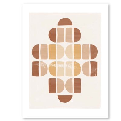 Minimalist Abstract Shapes Neutral Colors Bohemian Gallery Wall Art Pictures For Living Room