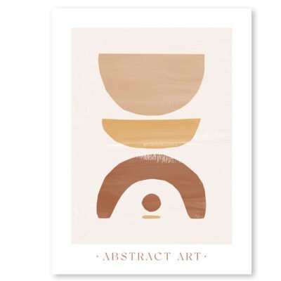 Minimalist Abstract Shapes Neutral Colors Bohemian Gallery Wall Art Pictures For Living Room