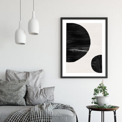 Minimalist Abstract Shapes Neutral Colors Bohemian Gallery Wall Art Pictures For Living Room