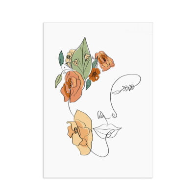 Minimalist Floral Figure Art Bohemian Wall Art Abstract Pictures For Boho Living Room Bedroom Decor