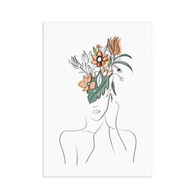 Minimalist Floral Figure Art Bohemian Wall Art Abstract Pictures For Boho Living Room Bedroom Decor