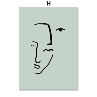 Minimalist Line Art Figure Art Abstract Portrait Pictures For Living Room Bedroom Wall Decor