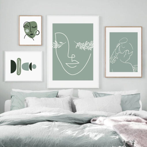 Minimalist Line Art Figure Art Abstract Portrait Pictures For Living Room Bedroom Wall Decor