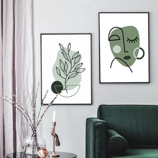 Minimalist Line Art Figure Art Abstract Portrait Pictures For Living Room Bedroom Wall Decor
