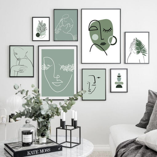 Minimalist Line Art Figure Art Abstract Portrait Pictures For Living Room Bedroom Wall Decor