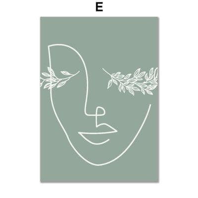 Minimalist Line Art Figure Art Abstract Portrait Pictures For Living Room Bedroom Wall Decor