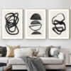 Modern Abstract Black Ink Minimalist Wall Art Pictures For Living Room Home Office Interior Decor