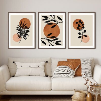 Modern Abstract Bohemian Botanic Gallery Wall Art Pictures For Living Room Dining Room Decor