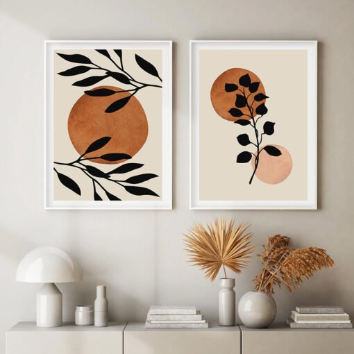 Modern Abstract Bohemian Botanic Gallery Wall Art Pictures For Living Room Dining Room Decor